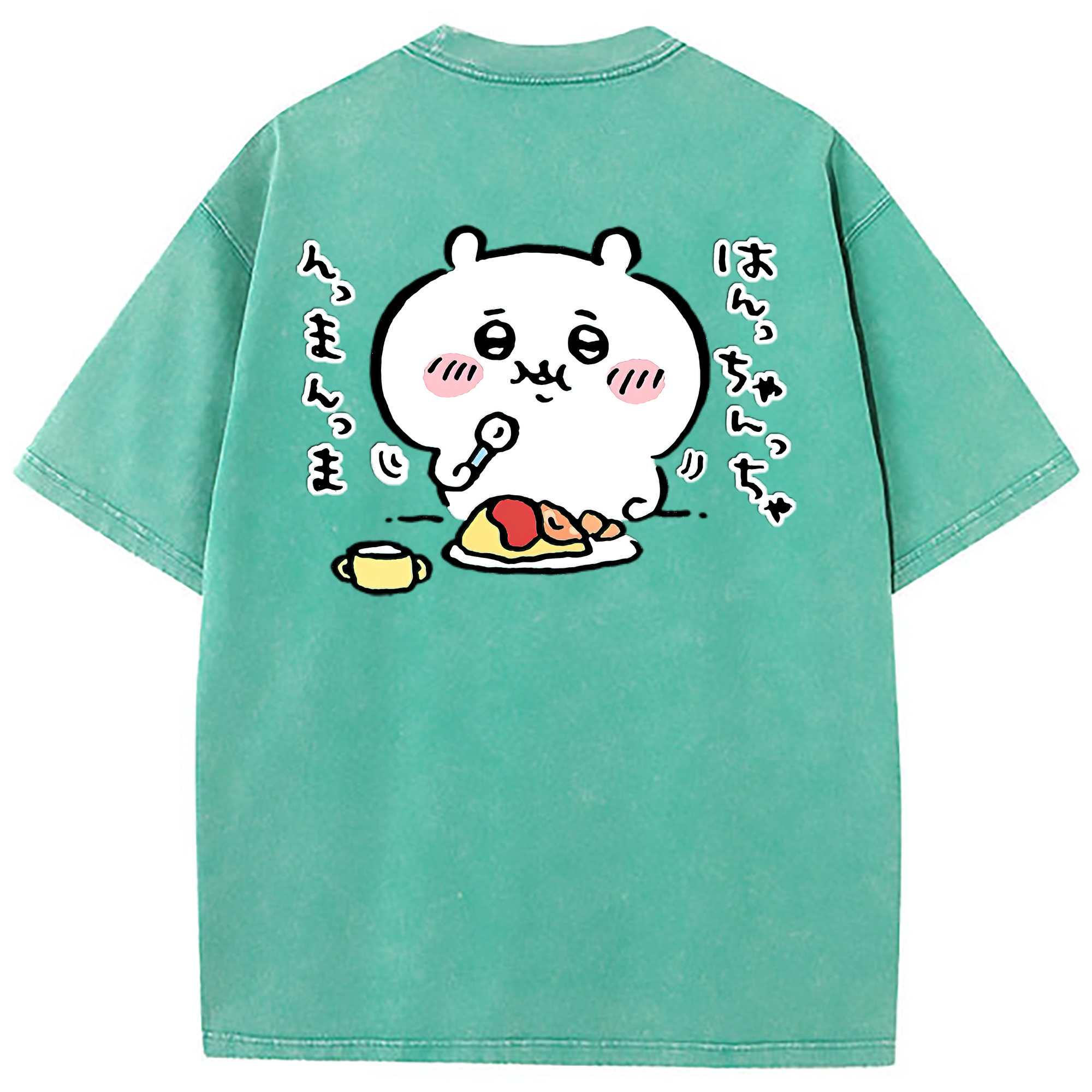 （画像用） ちいかわ ちいかわ Chii-kawa chiikawa 綿100% ヴィンテージ風 半袖Tシャツ（背面プリント）